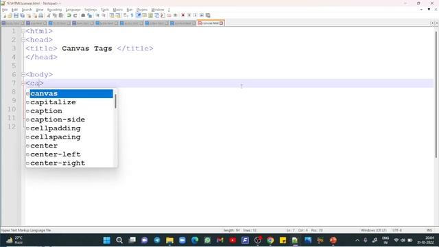 Canvas Tags in HTML | How to use HTML Canvas Tags in HTML | Lec -24 смотреть онлайн