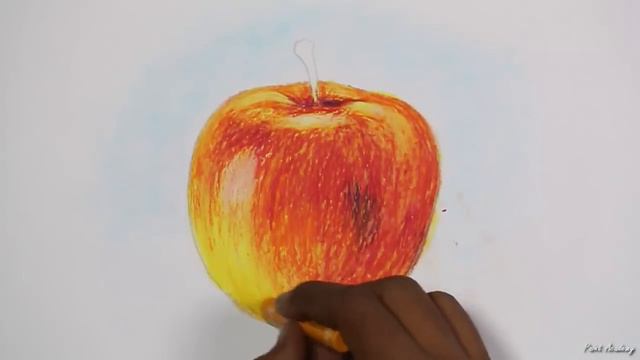 How to Paint An Apple with Oil Pastel color | step by step смотреть онлайн