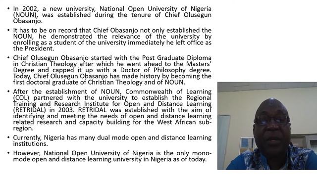 History of the Open and Distance Learning in Nigeria смотреть онлайн