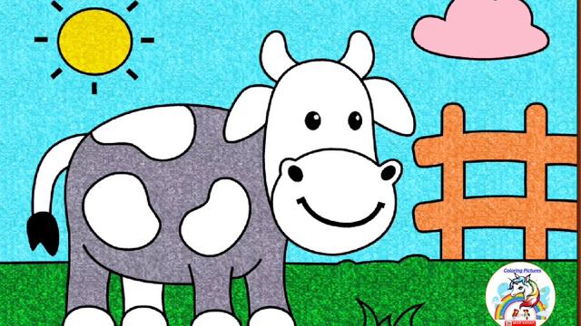 Coloring pictures of a cow for kids 4K Раскрасить картинки корова для детей 4K FULL HD смотреть онлайн