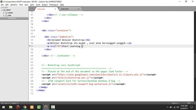 Belajar bootstrap 3 [8] Jumbotron смотреть онлайн