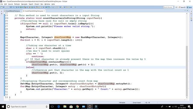 Count total number of times each character appears in the string in java смотреть онлайн