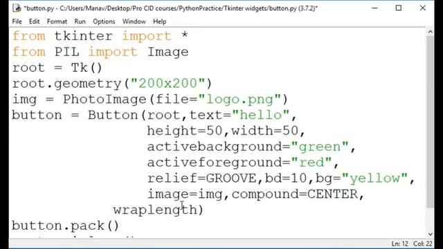 Button Widget in Tkinter (Python) смотреть онлайн