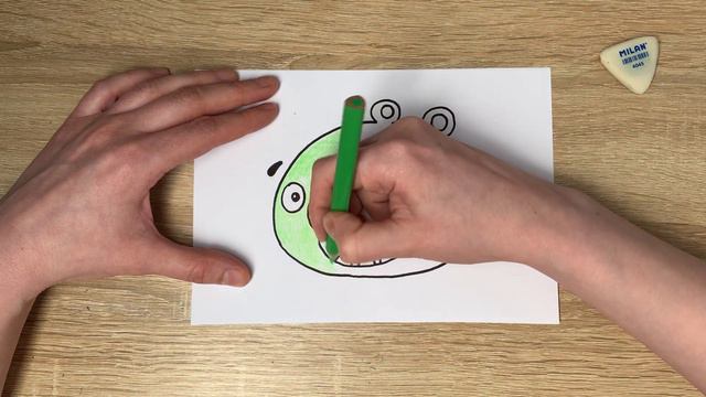 Draw a green pig Ross - Bad Piggies - The Angry Birds Movie - with Easy Pen смотреть онлайн