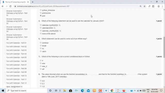 The Joy of Computing Using Python ||Week-11|| Quiz Assignment Solution смотреть онлайн