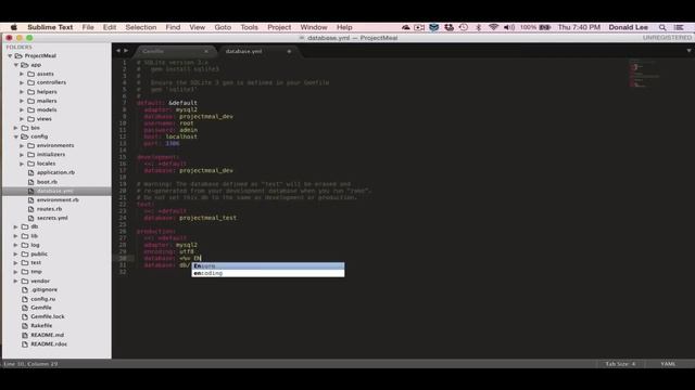 Ruby on Rails Tutorial 02 Database Configurations смотреть онлайн
