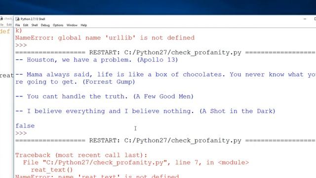88- check profanity program by python смотреть онлайн