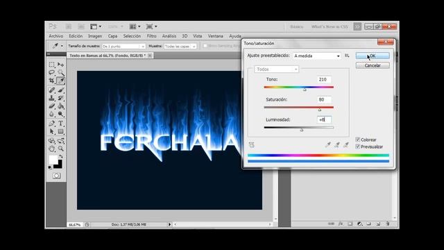Tutorial Photoshop CS5 "Texto en llamas" смотреть онлайн