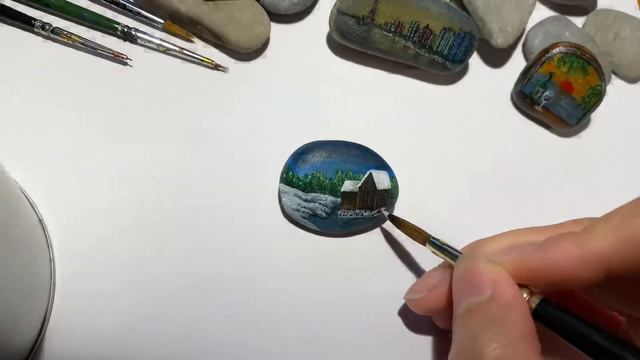 ROCK ART - Paint On Rocks With Just One Brush And Acrylic - Vẽ Trên đá | QuynhVT