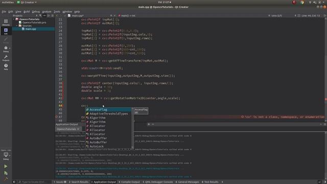 OPENCV & C++ TUTORIALS - 16 | ROTATE AN IMAGE | cv::getRotationMatrix2D() смотреть онлайн