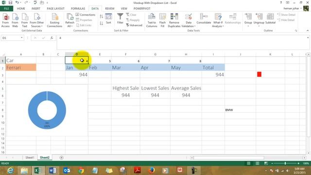 Vlookup With Dropdown List To Create MIS Dashboard смотреть онлайн