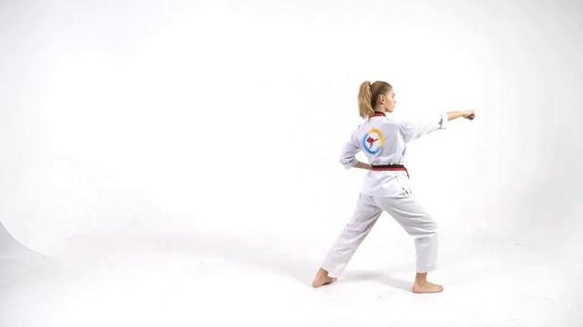 Пхумсе 2 Тхэквонда в зеркальном отражении по этапам