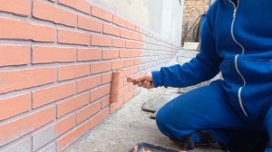 Покраска декоративного кирпича на фасаде ч2