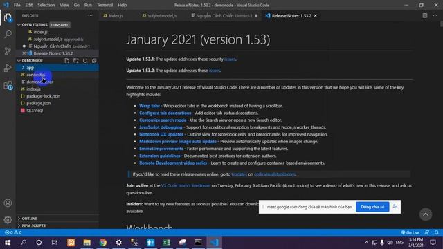 NodeJS - SQL Server bài 10 - Lệnh npm update - khi chia sẻ hoặc tải ứng dụng node trên mạng về смотреть онлайн