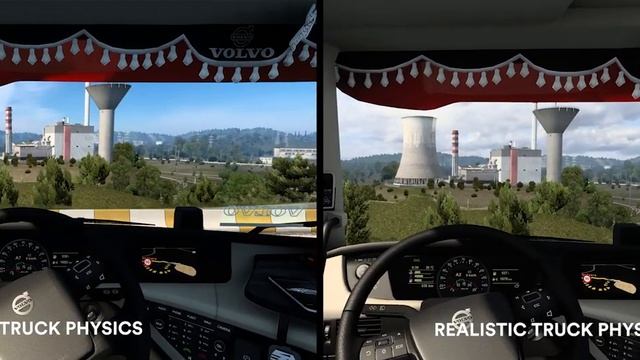 ETS 2 - Realistic Truck Physics Mod V9.0 - Comparison With Default Physics