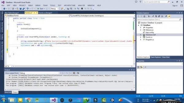 Insert Data into Table of Sql Server Database - C# Windows Form Application