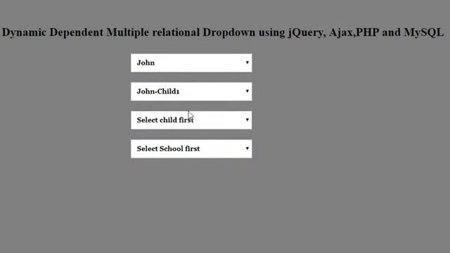Relational multiple dynamic drop down list using ajax, JQuery , MySQL And PHP смотреть онлайн