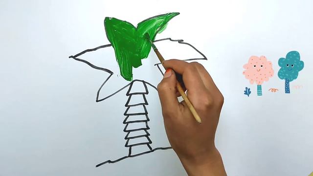 Drawing a palm tree for children /Bolalar uchun palma rasmini chizish смотреть онлайн