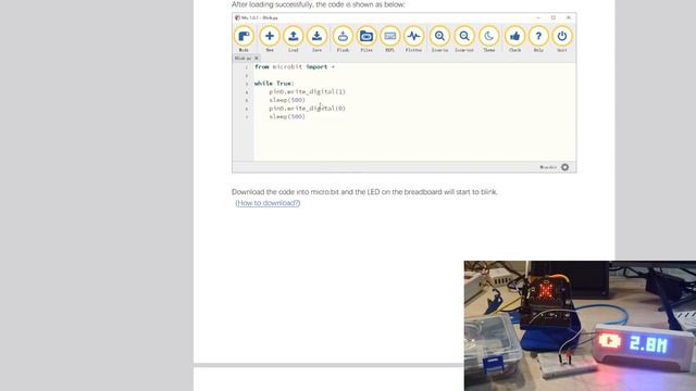 MICRO:BIT P3.1 MicroPython! Научился моргать светодиодам, называется BLINK! 2023 11 08