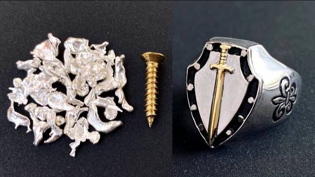 Sword Ring Making Out Of Screw And Silver - Jewelry Handmade