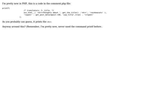 Wordpress: Printing HTML codes смотреть онлайн