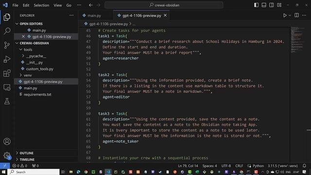 Use crewAI and add a custom tool to store notes in Obsidian смотреть онлайн