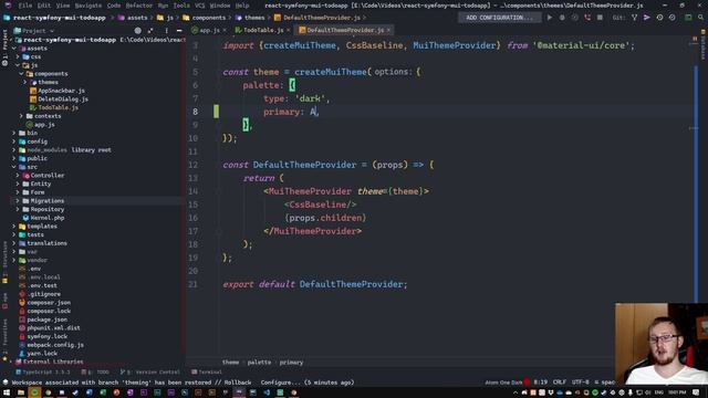 PART 17 - To-Do App - ['Symfony 5', 'React', Material UI'] - Theming + Styling смотреть онлайн