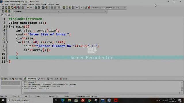 C++ Program to Fill & Display an Array смотреть онлайн
