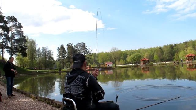 Вываживание карпа на Херабуна Rapala 3,6 метра. Карп 1.1 кг