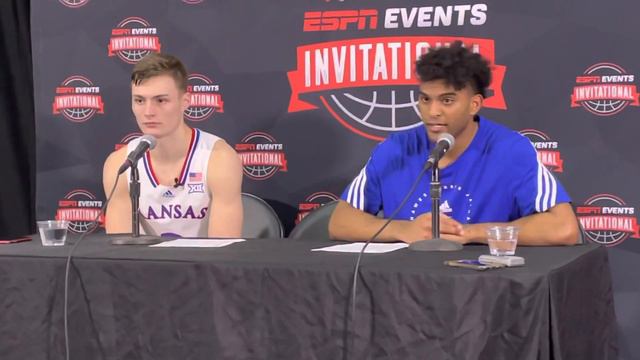 Remy Martin & Christian Braun break down KU’s 71-59 win over North Texas in Orlando смотреть онлайн