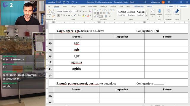 Latin 8 (Tuesday 12/1): Worksheet 15 (3rd Conjugation) смотреть онлайн