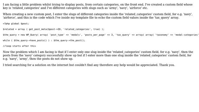Wordpress: Values inside a custom field to determine which category posts to display смотреть онлайн
