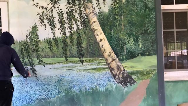 Роспись стен - берёзовая роща смотреть онлайн