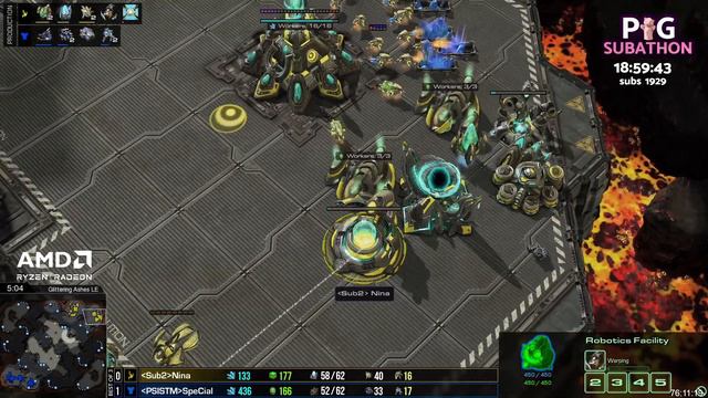 Special's THOR DROPS vs Nina's Protoss | PiG's Streamer Tournament (Bo3 TvP) - StarCraft 2 смотреть онлайн