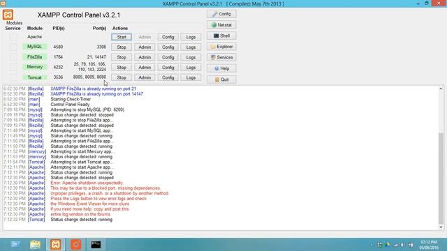 Fixing the problem of Apache in XAMPP control panel смотреть онлайн