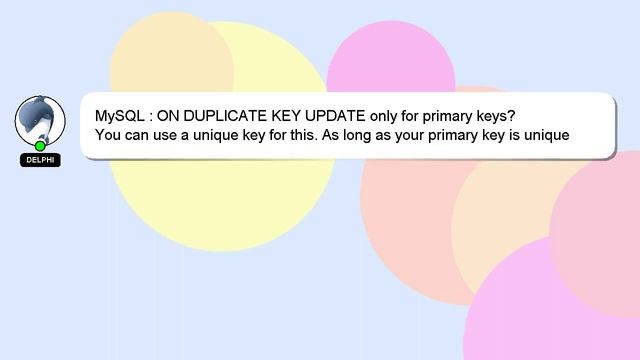 MySQL : ON DUPLICATE KEY UPDATE only for primary keys? смотреть онлайн