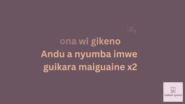 NI UHORO MWEGA ATIA CATHOLIC SONG/ NI UHORO MWEGA ATIA CATHOLIC SONG LYRICS/ CATHOLIC SONGS LYRICS