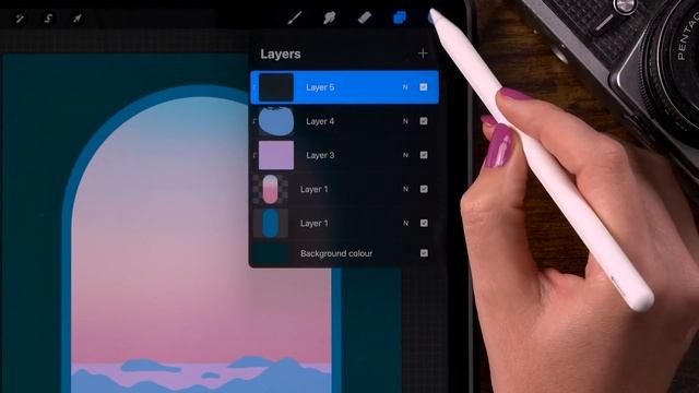 You Can Draw This SUNSET LANDSCAPE in PROCREATE смотреть онлайн