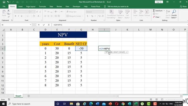 Excel NPV Cost Benefit смотреть онлайн