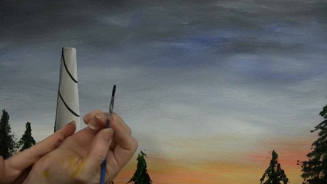 TIME LAPSE - Learn How to Paint SUNSET WINTER LIGHTHOUSE - Fun Acrylic Step by Step Landscape Lesso смотреть онлайн