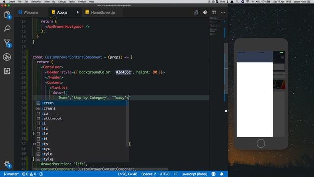 #3 Amazon UI Custom Drawer Navigator | React Native | Native Base смотреть онлайн