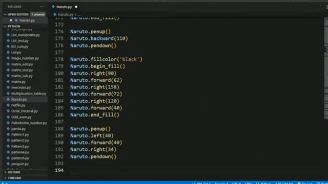 Draw Naruto | Full Python Code || Python Turtle смотреть онлайн