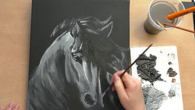 Acrylic Painting | Drawing a horse | Живопис акрилом | Малюємо коня смотреть онлайн