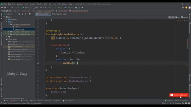 How to Implement Loading Button in Jetpack Compose | Android | Kotlin | Make it Easy смотреть онлайн