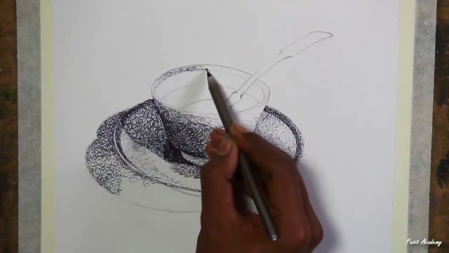 Pen & Ink Drawing : 'Random Lines' Techniques | Cup & Saucer Still Life Drawing смотреть онлайн