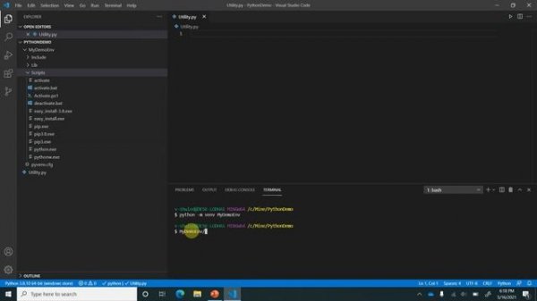 Creating Virtual Environment for Python from VS Code