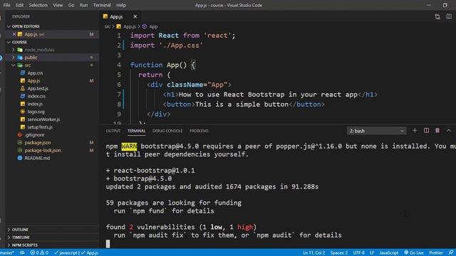How to use React Bootstrap in react app | React Bootstrap 2020 смотреть онлайн