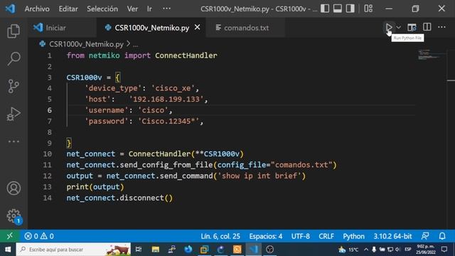 Configurar Router Cisco CSR1000v con Python y Netmiko en GNS3 смотреть онлайн