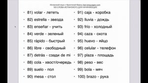 300 СЛОВ ИСПАНСКИЙ ЯЗЫК С НУЛЯ ЗА 2 ЧАСА ВСЕ СЛОВА А1