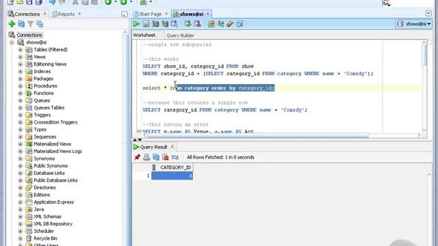 Types of Subqueries - Oracle Database Tutorial смотреть онлайн
